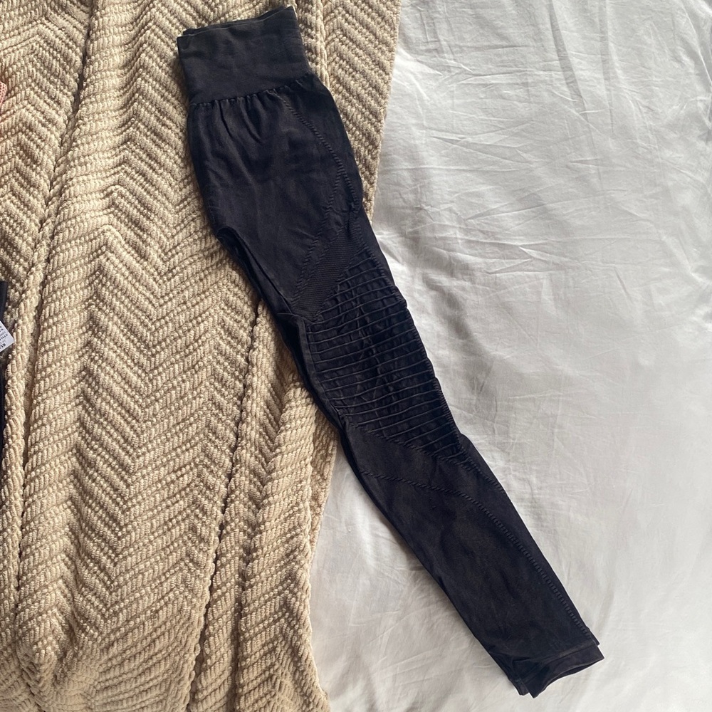Black High-Waisted Moto Leggings